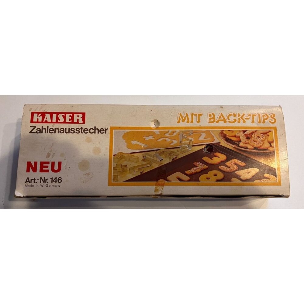 Vintage Kaiser Zahlenausstecher Cookie Cutter 3.5" Numbers, West Germany